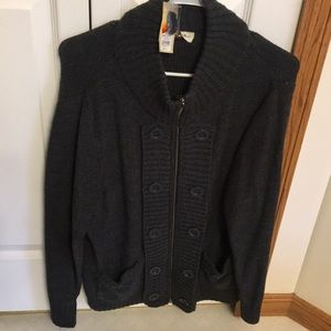 Zip up cardigan sweater